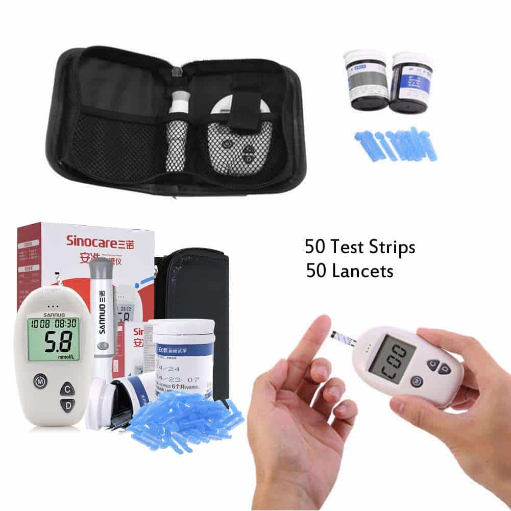 Blood Glucose Monitor Test Sugar Diabetic Glucometer Meter Kit +50 ...