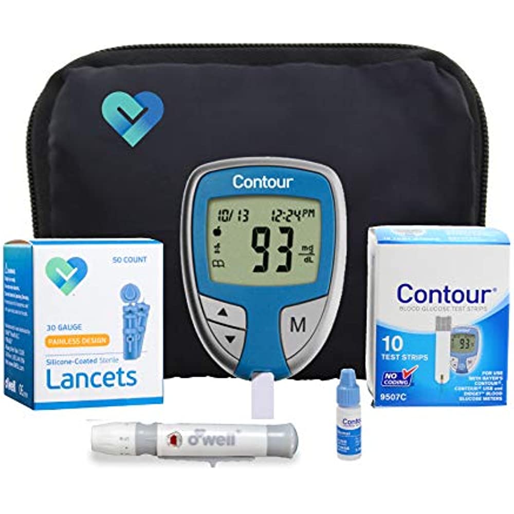 Contour Blood Sugar Tests Diabetes Glucose Testing Kit
