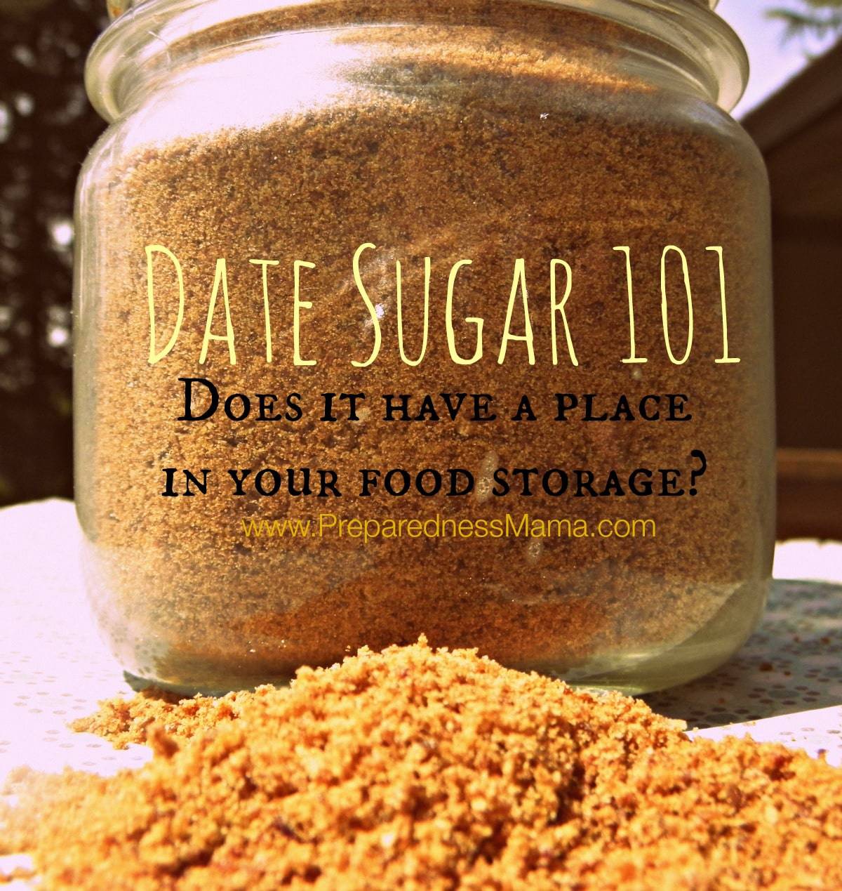 Date Sugar for Food Storage