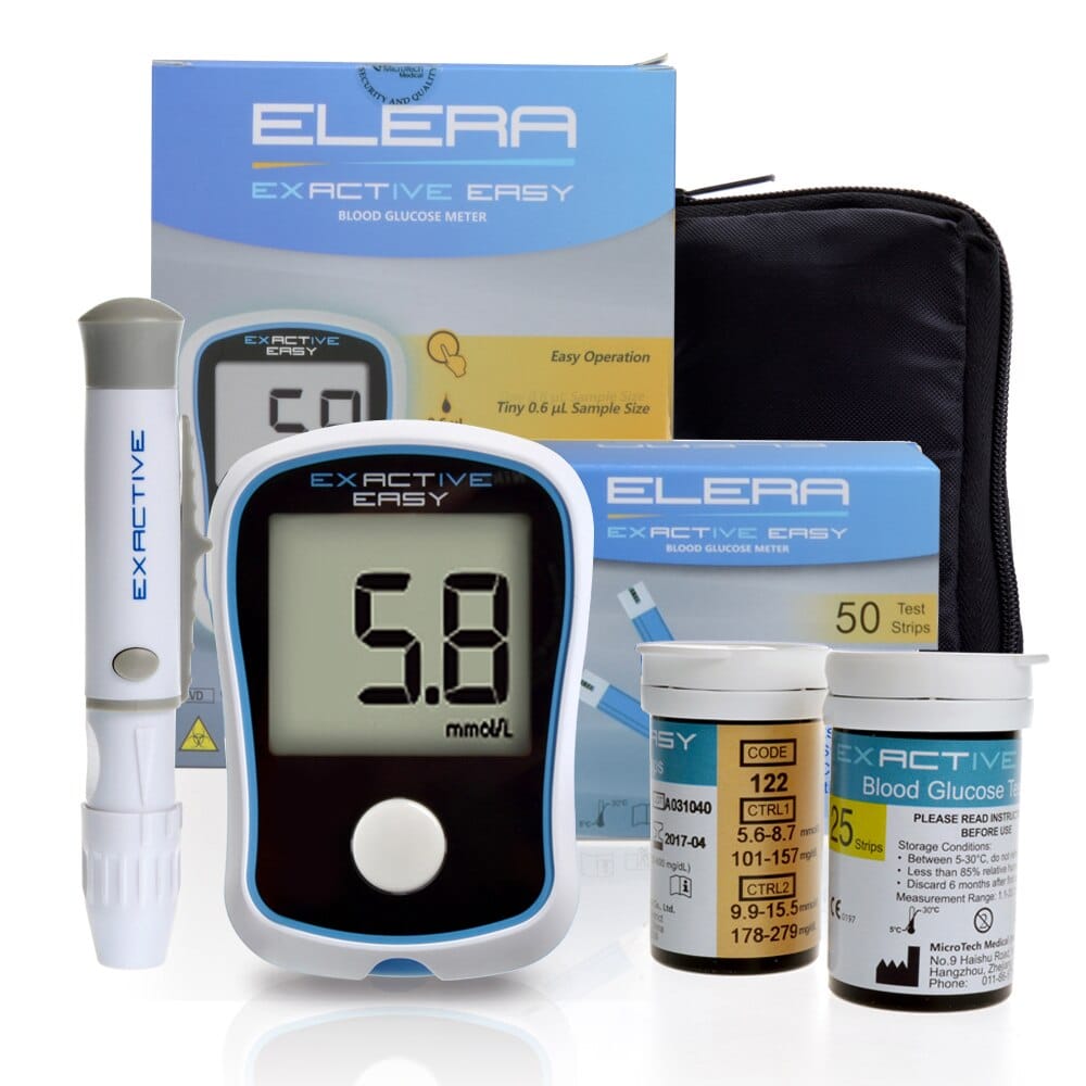 ELERA Blood Glucose Meter For Diabetes Accurate Glucometer with 50 Test ...