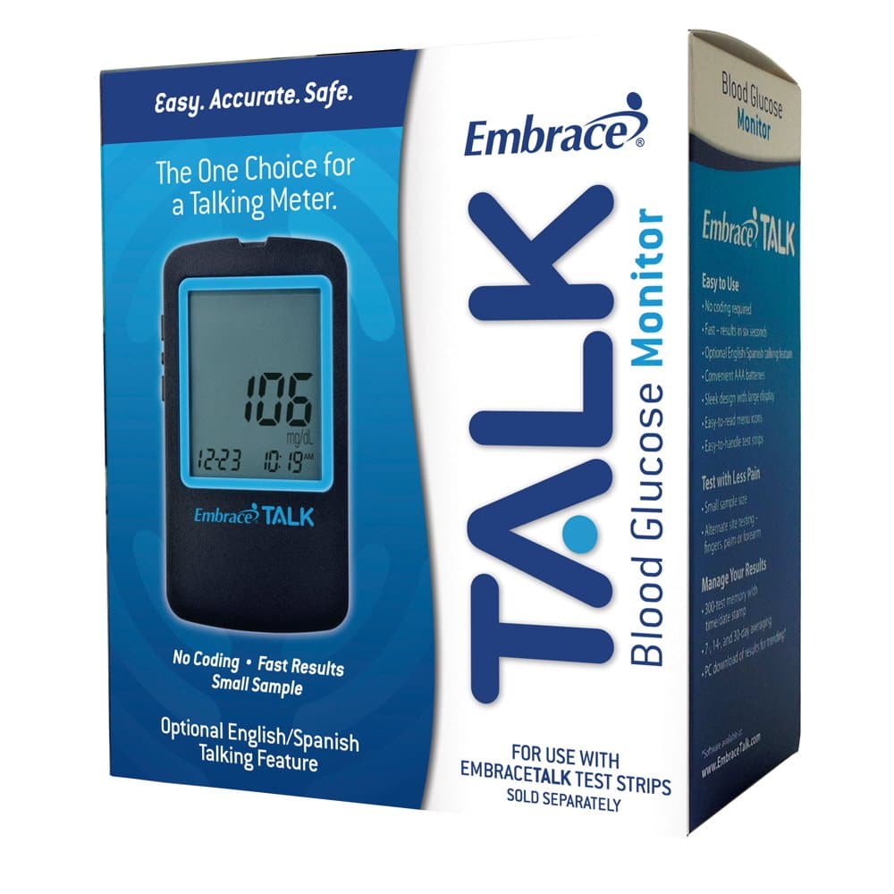 Embrace Blood Glucose Meter, 6 Second Results Stores Up To 300 Results ...