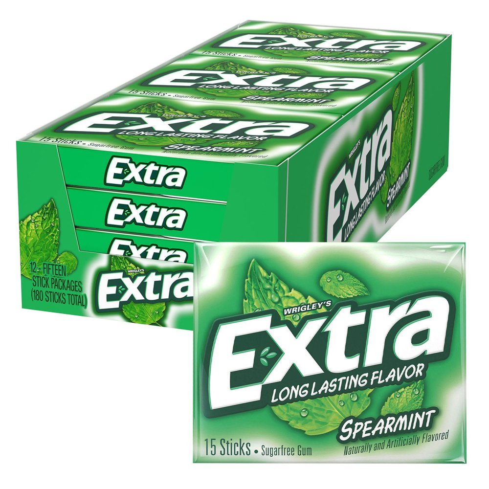 Extra Spearmint Sugar Free Chewing Gum Bulk Pack (15 Ct., 12 Pk ...