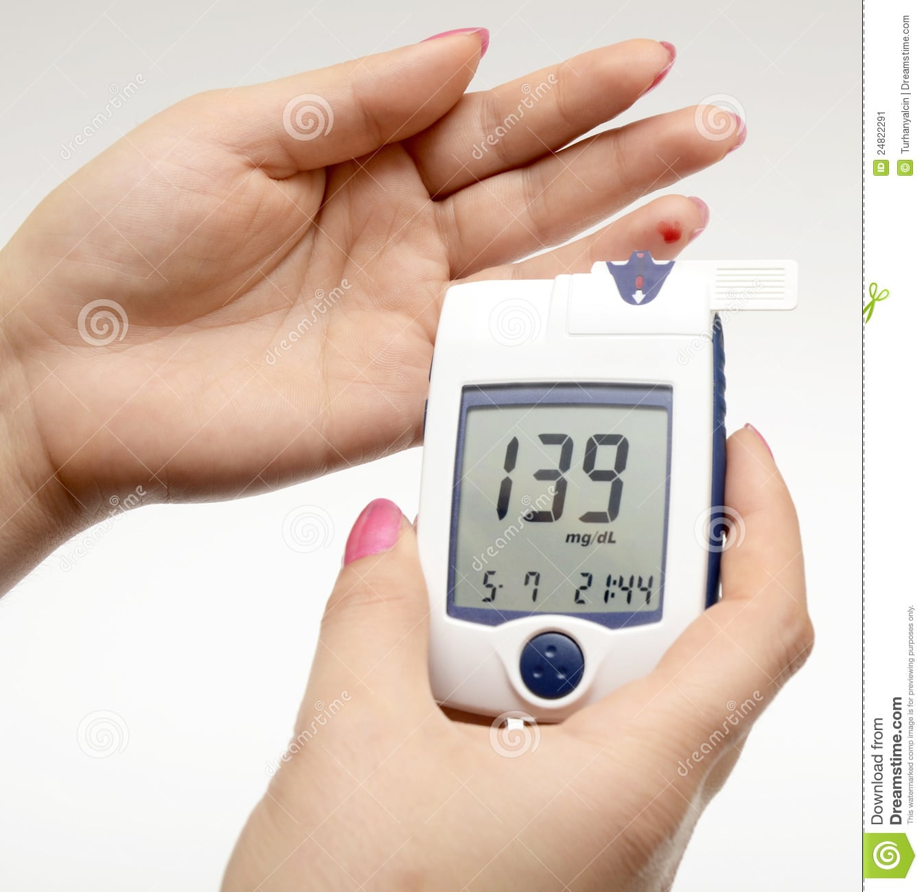 Measuring Blood Sugar Stock Image