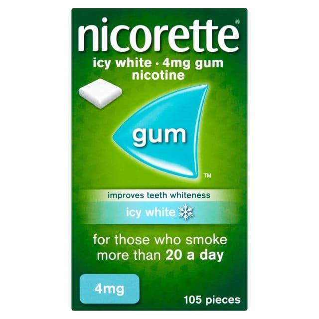 Morrisons: Nicorette Icy White Nicotine Gum Sugar Free 4mg 105 per pack ...