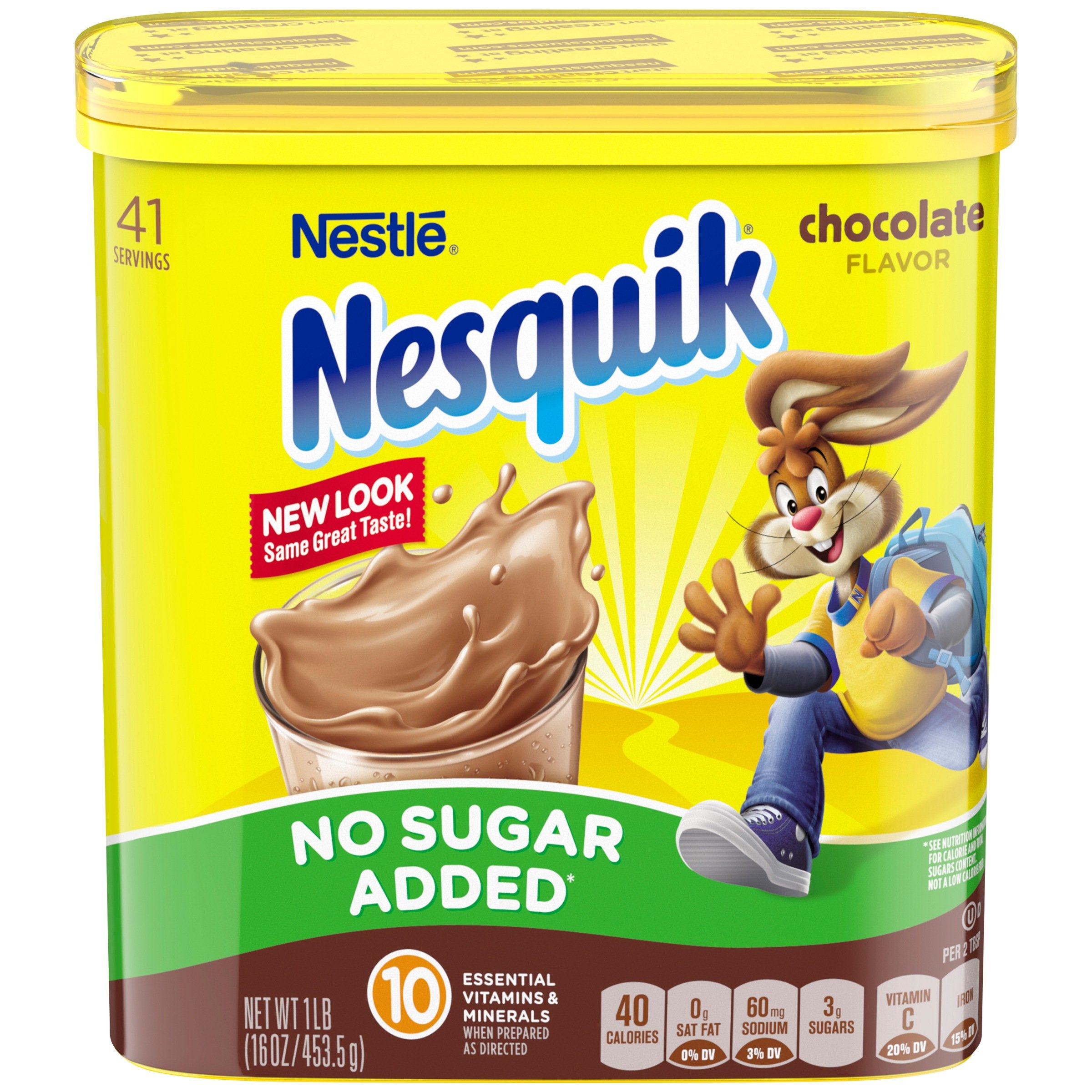 Nesquik No Sugar Added Chocolate Powder 16 oz. Tub ...