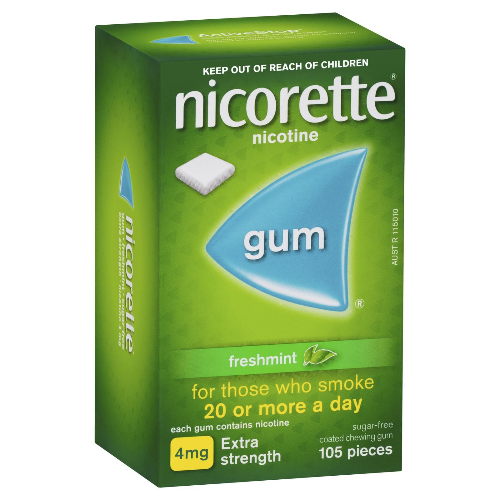 Nicorette Gum 4mg Freshmint 105