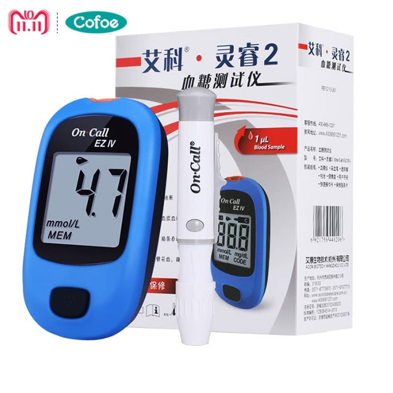 On Call EZ IV Free Code Blood Glucose Meter with Test Strips and ...