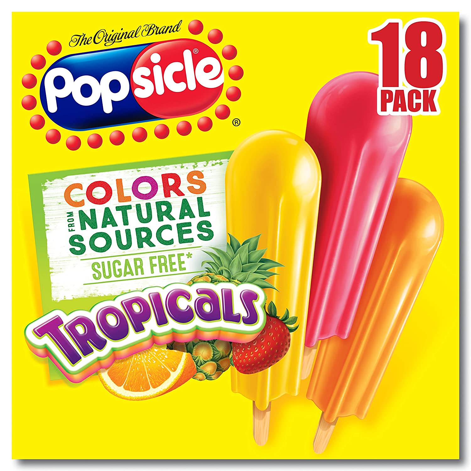 Popsicle, Sugar Free Ice Pops, Tropicals, 20 Count (Frozen): Amazon.com ...