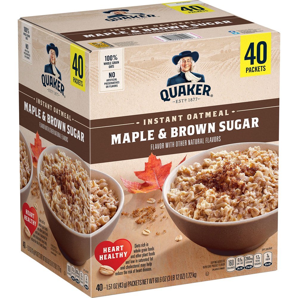 Quaker Instant Oatmeal, Maple Brown Sugar 40 Ct.