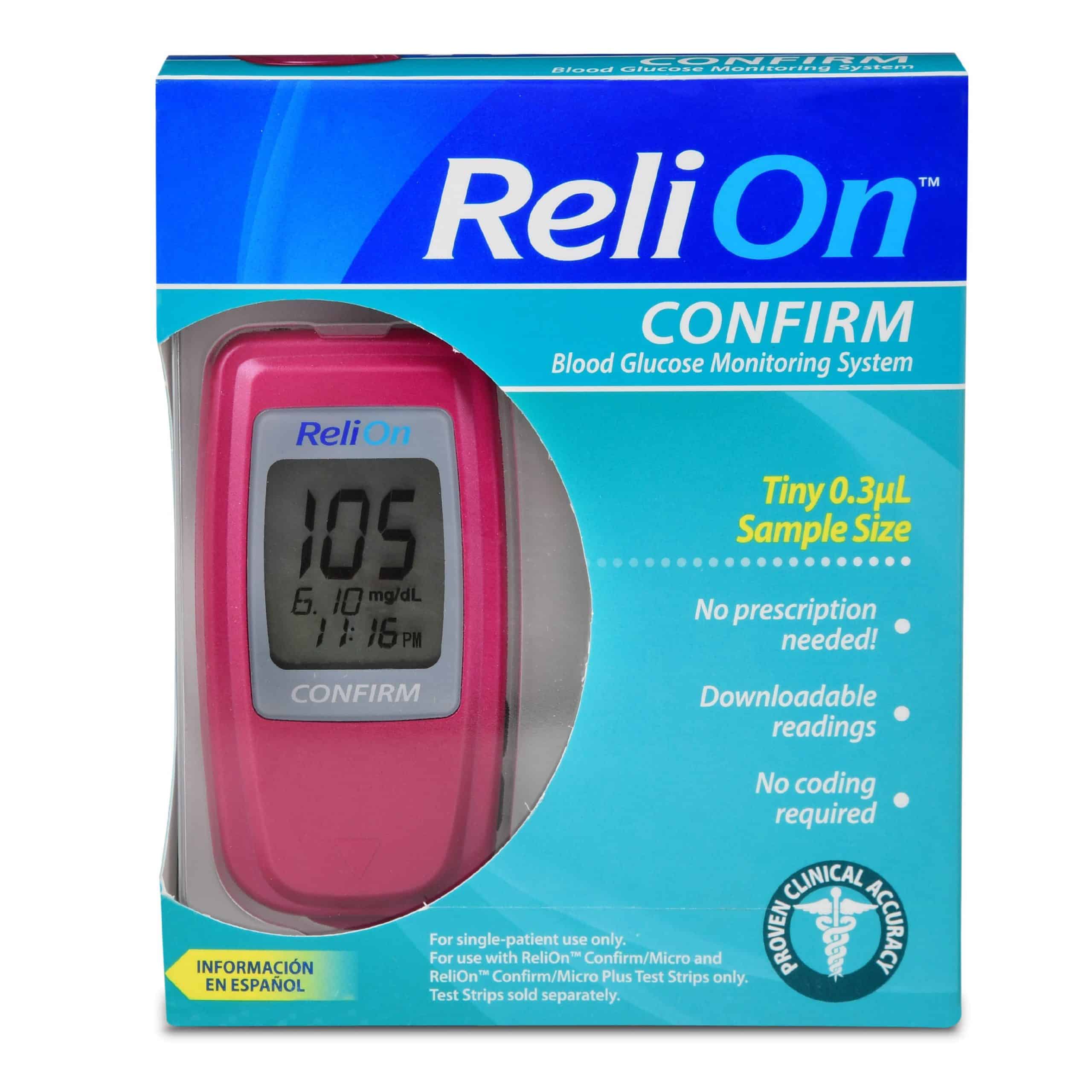 ReliOn Confirm Blood Glucose Meter, Pink