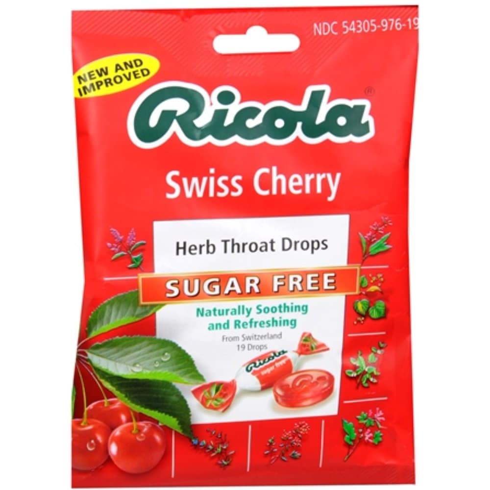 Ricola Sugar Free Herb Throat Drops Cherry 19 Each (Pack of 6 ...