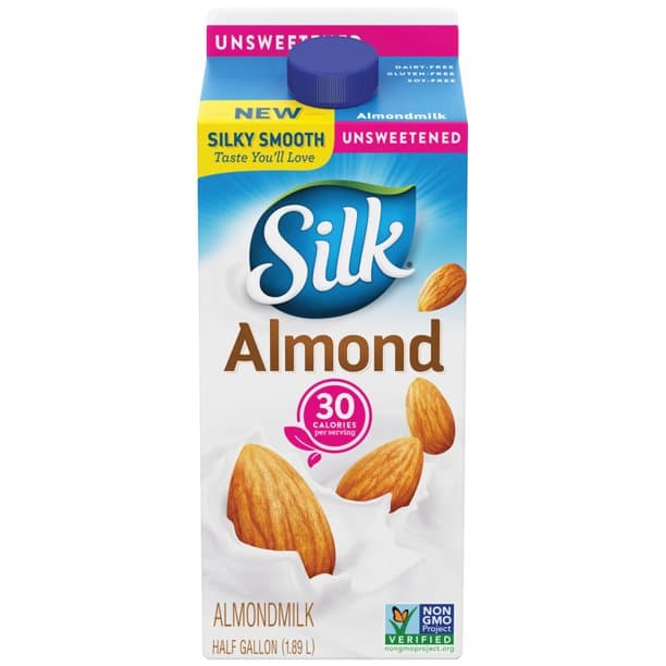 Silk All Natural Unsweetened Almond Milk, 0.5 gal