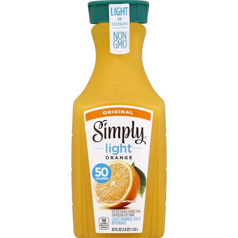 Simply Light Orange Pulp Free Orange Juice, Non