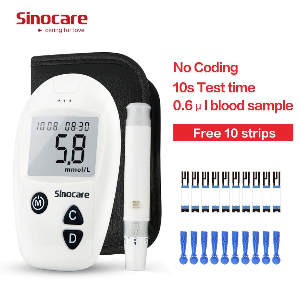 Sinocare Safe Accurate Blood Sugar Diabetic Test Kit with Code Free ...