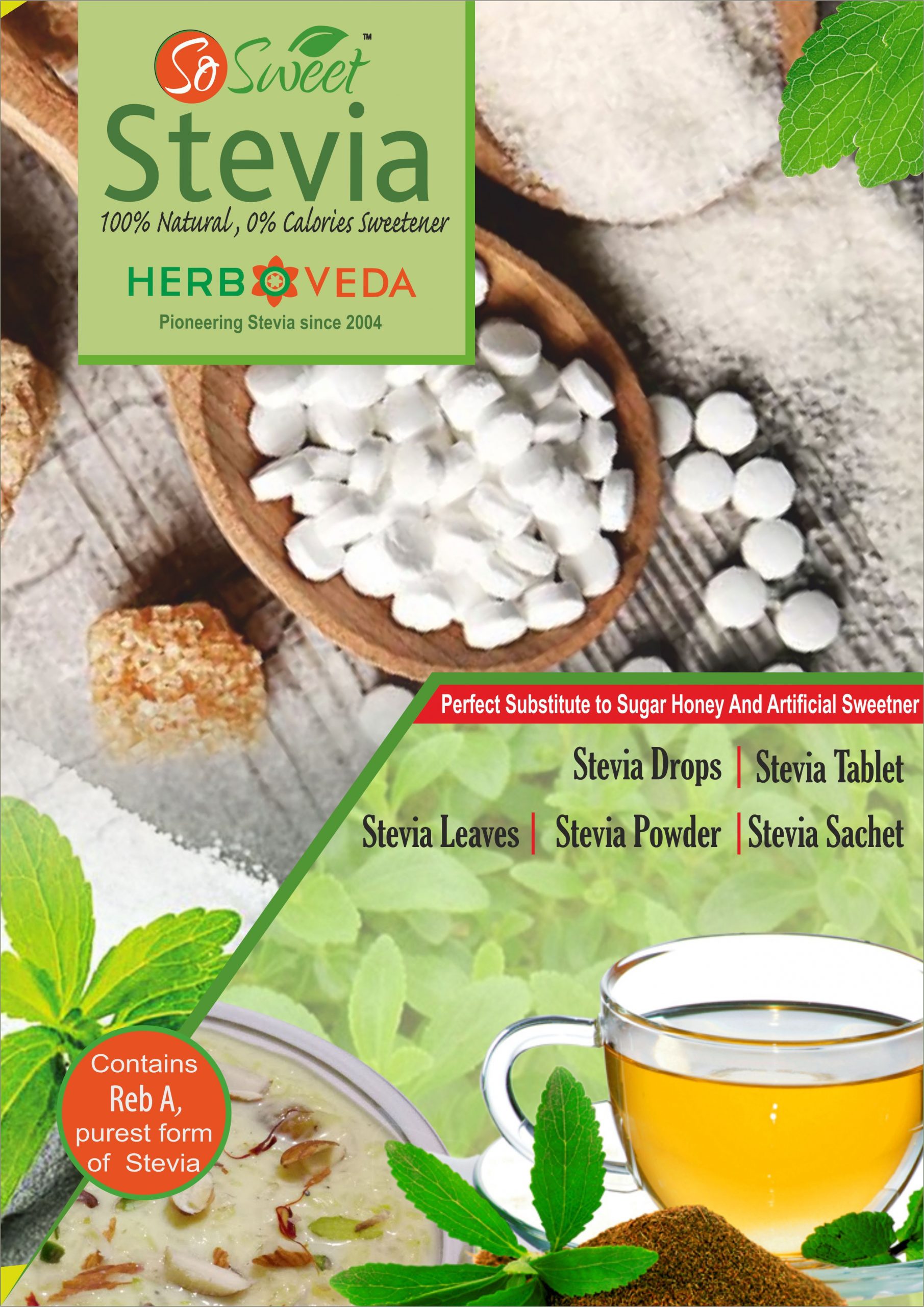 So Sweet Stevia 400 Sachet 100% Natural Sweetener Zero ...