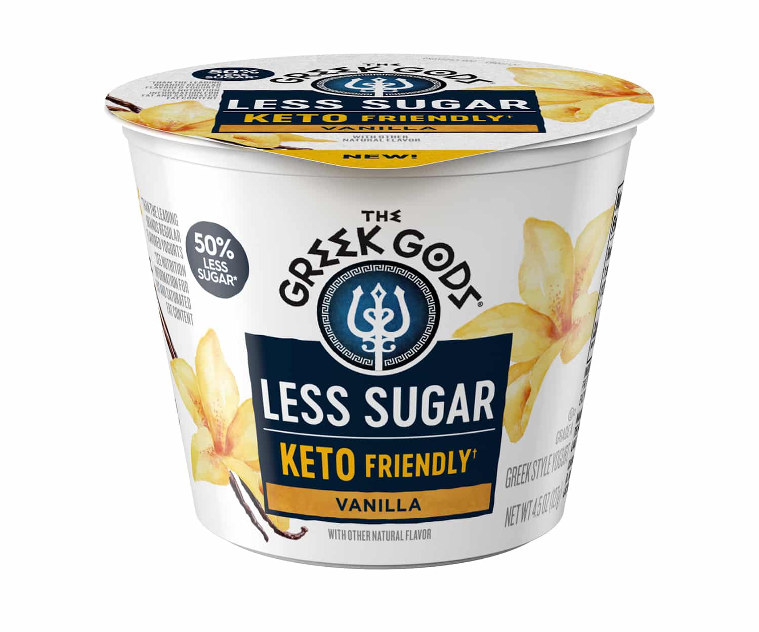 The Greek Gods Keto Friendly Less Sugar Vanilla Yogurt, 4.5 oz ...